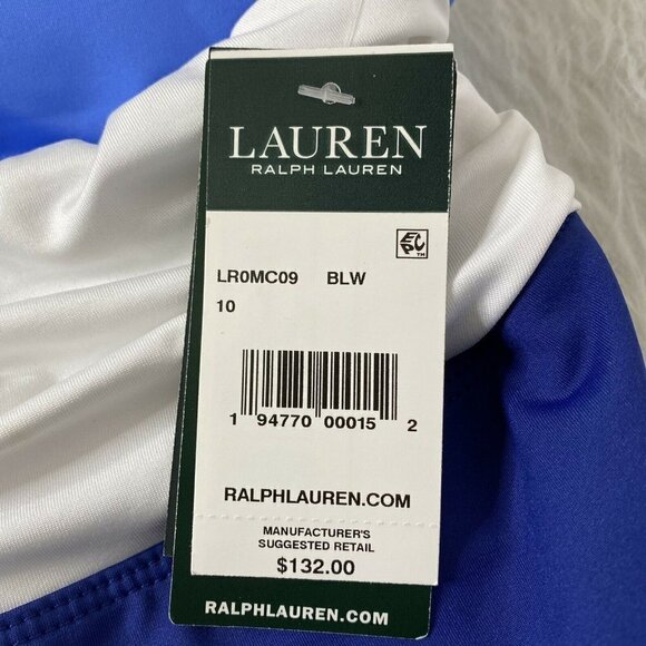 Ralph Lauren Women's size 10 Color Block Twist Back One Piece Bathing Swim Suit - Picture 6 of 9